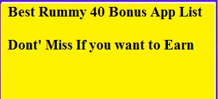 Best Rummy 40 bonus App List